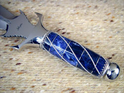 "Amethystinel" obverse side handle detail. Black matrix sodalite is a richly beautiful gemstone 