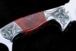 "Bulldog" 3.3X enlargement of reverse side handle detail and bolster engraving